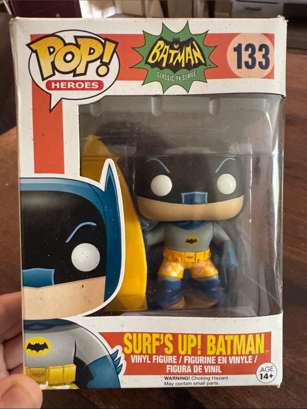 NIB Funko Pop! Heroes Surf's Up Batman Vinyl Figure - Yellow & Blue